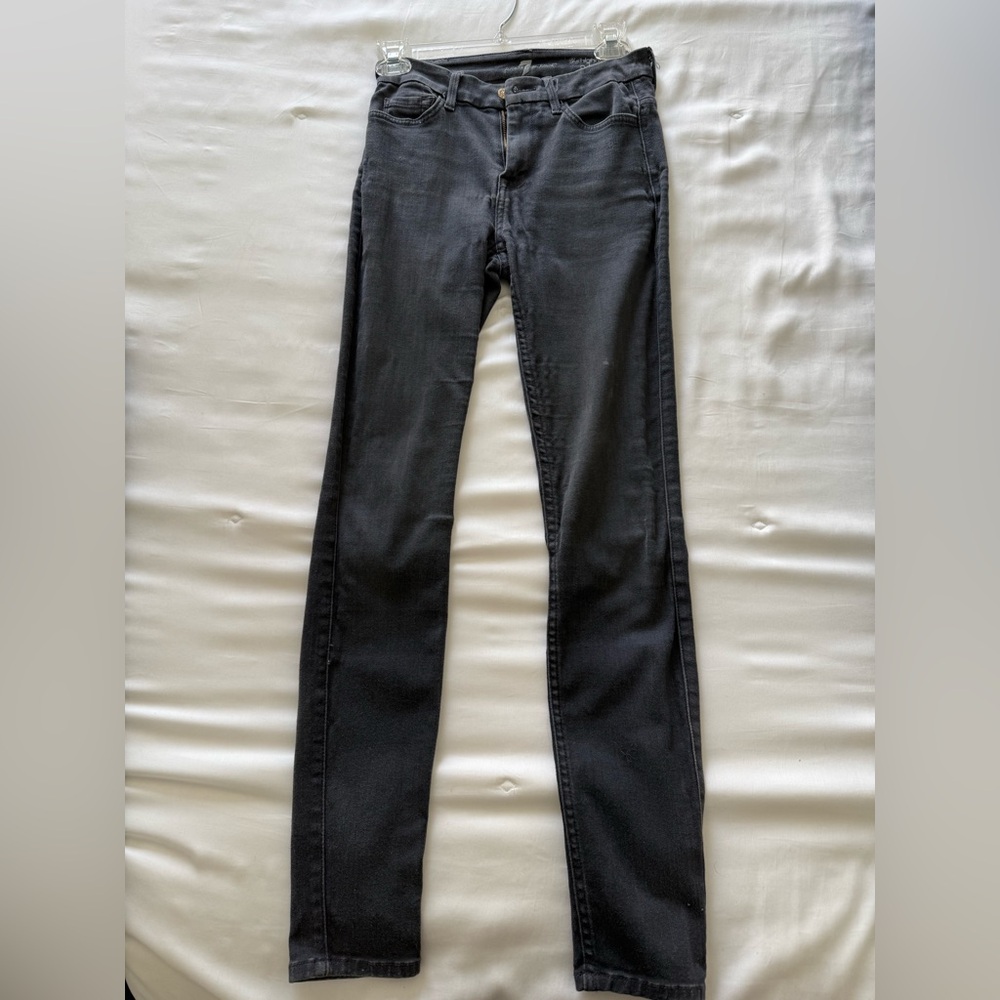 7 For All Mankind Dark Gray Skinny Jeans
